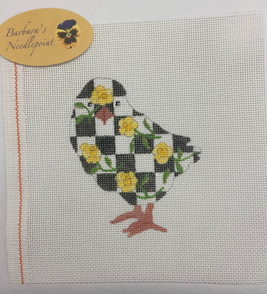 Ann's Chick featuring Black and White Checks with Yellow Roses