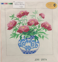 Peonies in a Blue Vase