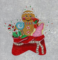 Gingerbread Man in Santa's Bag Star