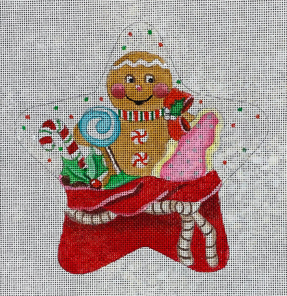 Gingerbread Man in Santa's Bag Star