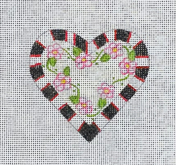 Valentine Hearts Series - Checks and Flowers Heart