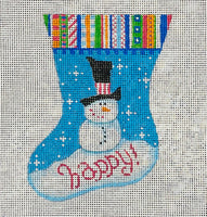 Happy Snowman Mini Stocking Ornament