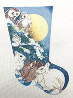 Snow Bunnies and Owl Stocking