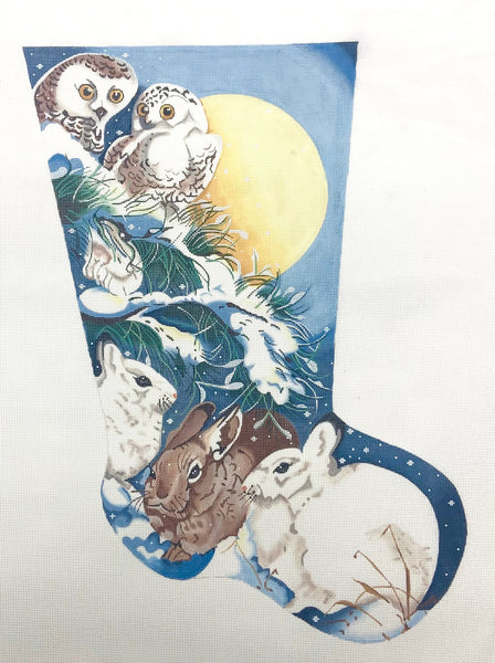 Snow Bunnies and Owl Stocking