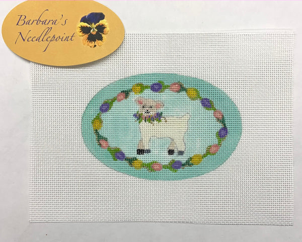 Egg - Sheep with floral necklace