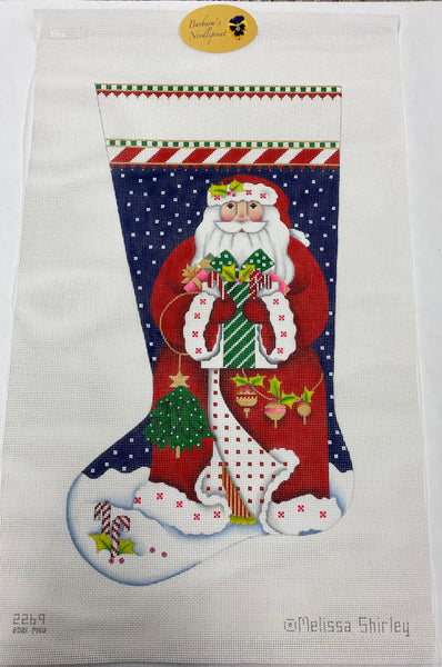 Red Coat Santa Stocking