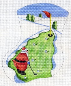 Santa Golf Mini Stocking