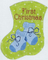 First Christmas Blue Booties Mini Stocking