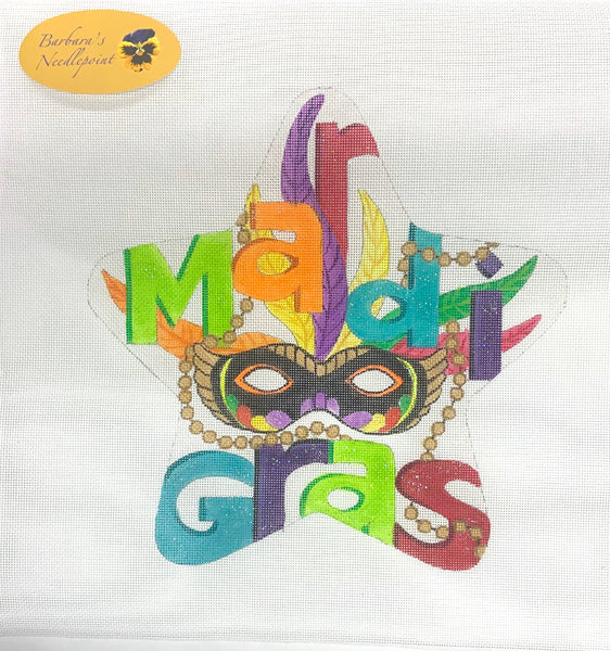 Mardi Gras Mask w/Colors Star