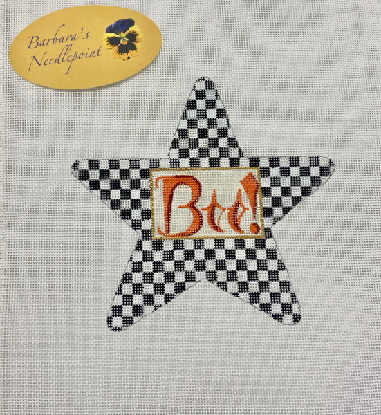 Black & White Check Boo Star