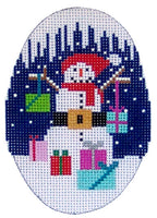 Oval Snowman Ornament