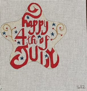 Happy 4th of July with stars and and script July Star