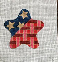 Stars and Cross Hatch Stripes July Star