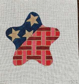 Stars and Cross Hatch Stripes July Star