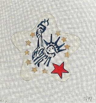 Lady Liberty with Red and Gold stars July Star