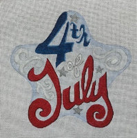 "4th of July" with Script Flourish July Star