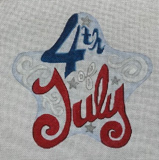 "4th of July" with Script Flourish July Star