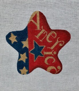Gold "America" with Navy Star July Star