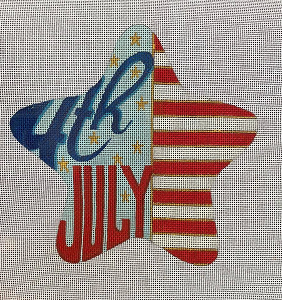 "4th of July" with Half Stars and Half Stripes July Star