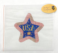 "USA" July Star with Red and White Striped Border