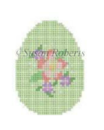 Floral on Green small Egg