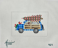 Plaid Woody Christmas Station Wagon