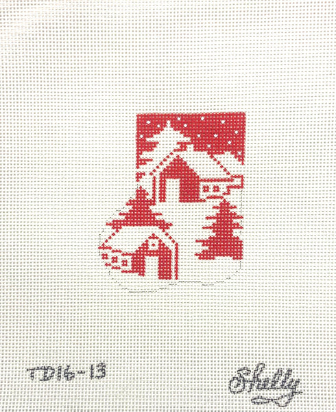 Red & White Christmas Sock canvas