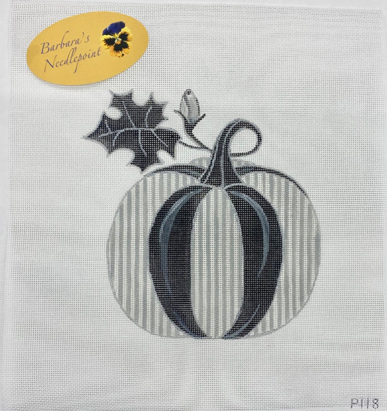 Black & Gray Stripe Pumpkin