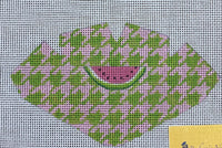 Ann's Strawberry -Pink and Green Houndstooth w/ watermelon