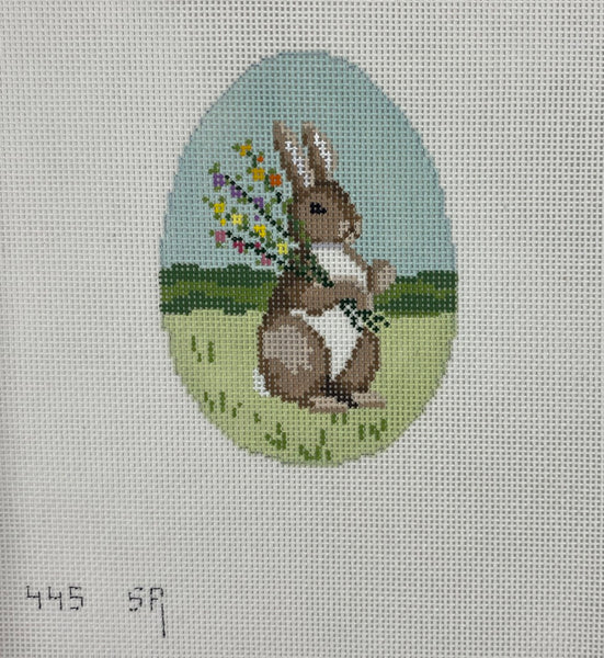 Bunny w/Flowers Egg