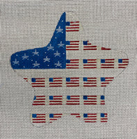 Star with Little Flags and Blue Stars