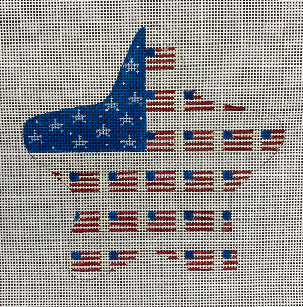 Star with Little Flags and Blue Stars