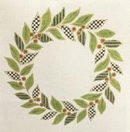 Olive Wreath with Patterned Leaves