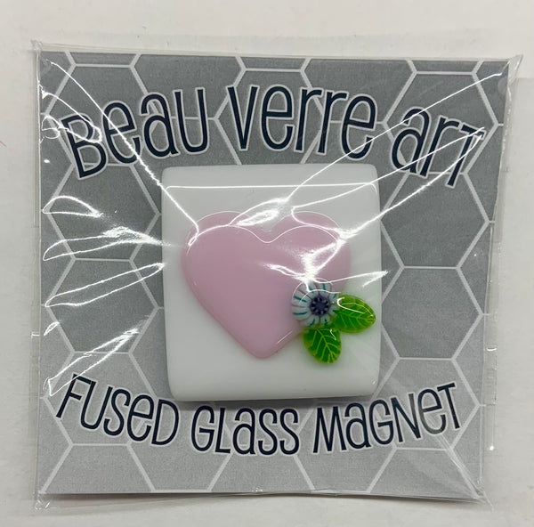 Pink Heart with Flower and Leaves Needle Minder