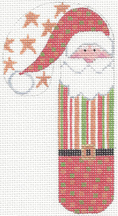 Santa Gold Stars Candy Cane