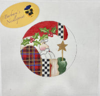 Santa Holding Star Round