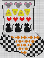 Cat, Fish, Mouse and Cheese Mini Stocking