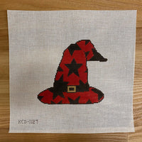 Stars on a Red Witch's Hat Ornament