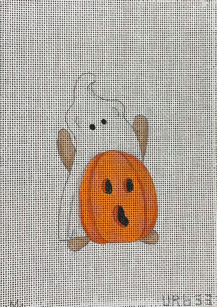 Mini Ghost Bear with Pumpkin