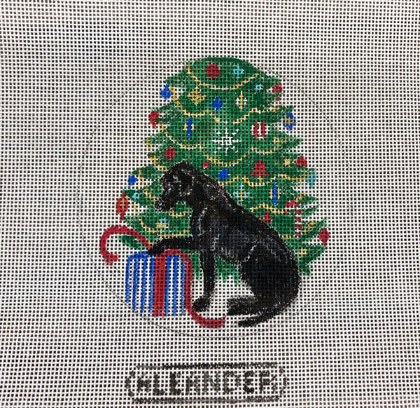 Black Lab w/Christmas Tree