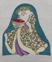 Leopard Coat Santa w/apples