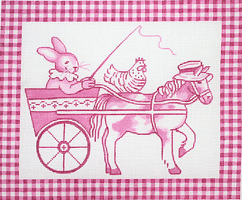 Pink Toile Horse & Buggy