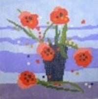Blue Vase with Flowers